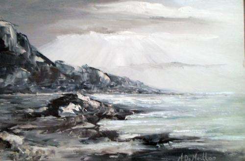 M de Meillon - Seascape - A cold day in the Cape - Beautiful! Bid now!!